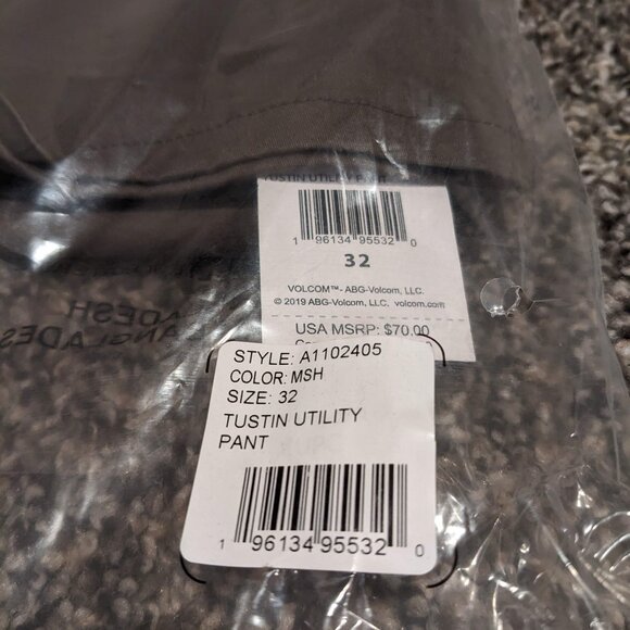 VOLCOM Mens Tustin Utility Flat Front Pant [NEW] NWT - Brown Chino Skate Pants - Picture 5 of 5